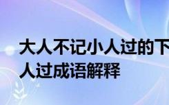 大人不记小人过的下一句是什么 大人不记小人过成语解释