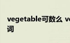 vegetable可数么 vegetables是不是可数名词