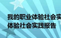 我的职业体验社会实践报告500字 我的职业体验社会实践报告