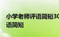 小学老师评语简短30字左右毕业 小学老师评语简短