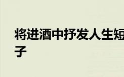 将进酒中抒发人生短暂的句子 人生短暂的句子