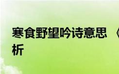 寒食野望吟诗意思 《寒食野望吟》 原文与赏析