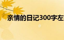 亲情的日记300字左右 亲情的日记300字