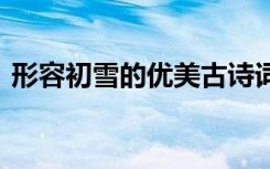 形容初雪的优美古诗词 形容初雪的唯美句子