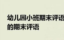 幼儿园小班期末评语上学期简短 幼儿园小班的期末评语