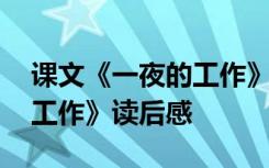 课文《一夜的工作》主要内容 课文《一夜的工作》读后感