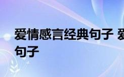 爱情感言经典句子 爱情感言句子感悟爱情的句子