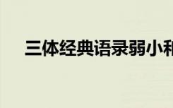 三体经典语录弱小和无知 三体经典语录