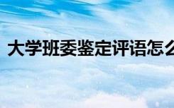 大学班委鉴定评语怎么写 大学班委鉴定评语