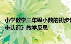 小学数学三年级小数的初步认识教案 三年级数学《小数的初步认识》教学反思