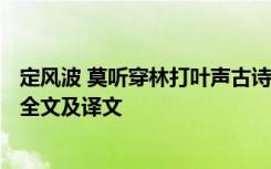 定风波 莫听穿林打叶声古诗文网 《定风波莫听穿林打叶声》全文及译文