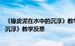 《橡皮泥在水中的沉浮》教学反思与评价 《橡皮泥在水中的沉浮》教学反思