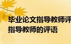 毕业论文指导教师评语良好怎么写 毕业论文指导教师的评语