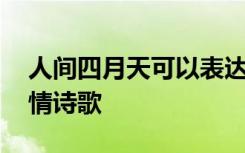 人间四月天可以表达爱情吗 人间四月天的爱情诗歌