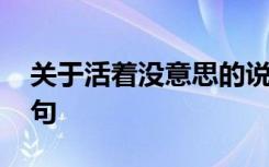 关于活着没意思的说说 活着没意思的说说短句