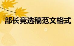 部长竞选稿范文格式 部长竞选演讲稿3分钟