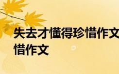 失去才懂得珍惜作文关于友情 失去才懂得珍惜作文