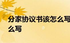 分家协议书该怎么写才有效 分家协议书该怎么写