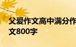 父爱作文高中满分作文 最新高一父爱主题作文800字