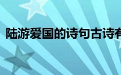 陆游爱国的诗句古诗有哪些 陆游爱国的诗句