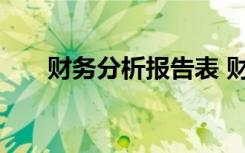 财务分析报告表 财务分析报告格式和