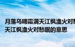 月落乌啼霜满天江枫渔火对愁眠的意思是啥子 月落乌啼霜满天江枫渔火对愁眠的意思