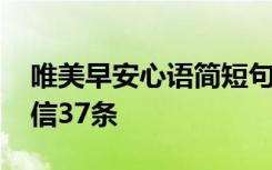 唯美早安心语简短句子早 优美的早安心语短信37条