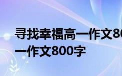 寻找幸福高一作文800字怎么写 寻找幸福高一作文800字