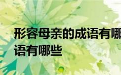 形容母亲的成语有哪些四个字 形容母亲的成语有哪些