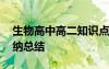 生物高中高二知识点 高二生物知识点必背归纳总结