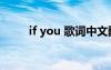 if you 歌词中文翻译 if  you 歌词