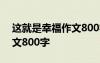 这就是幸福作文800字记叙文 这就是幸福作文800字