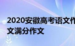 2020安徽高考语文作文满分作文 安徽高考语文满分作文