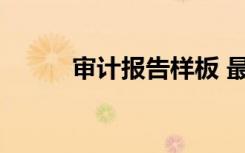 审计报告样板 最新审计报告格式