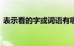 表示看的字或词语有哪些 表示看的字或词语