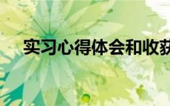 实习心得体会和收获_实习心得体会优秀