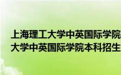 上海理工大学中英国际学院招生平台官方 2021年上海理工大学中英国际学院本科招生指南