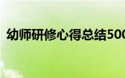 幼师研修心得总结500字 幼师研修心得总结