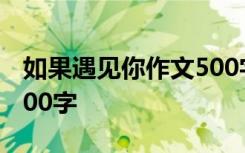 如果遇见你作文500字左右 如果遇见你作文500字