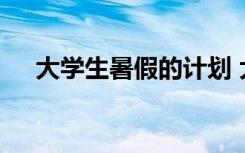 大学生暑假的计划 大学生暑假学习计划