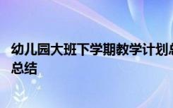 幼儿园大班下学期教学计划总结 幼儿园大班下学期教学工作总结