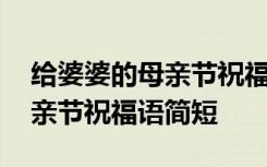 给婆婆的母亲节祝福语简短语句 给婆婆的母亲节祝福语简短