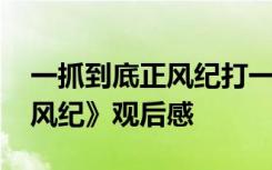 一抓到底正风纪打一山西地名 《一抓到底正风纪》观后感