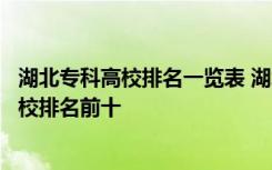 湖北专科高校排名一览表 湖北十大专科学校排名高职高专院校排名前十