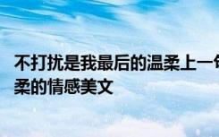 不打扰是我最后的温柔上一句是什么 不打扰是我最后给的温柔的情感美文