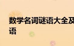 数学名词谜语大全及答案100个 数学名词谜语