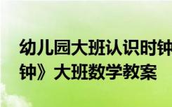 幼儿园大班认识时钟的教案与反思 《认识时钟》大班数学教案