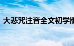 大悲咒注音全文初学版视频 大悲咒注音全文