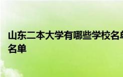 山东二本大学有哪些学校名单排名 山东二本大学有哪些学校名单