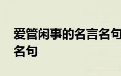 爱管闲事的名言名句有哪些 爱管闲事的名言名句